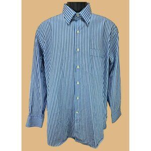 Tommy Bahama Mens Blue Striped Shirt 16 XL